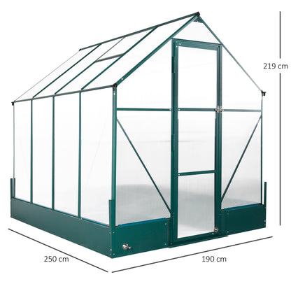 Outsunny six by eight foot polycarbonate walk-in greenhouse - product view 3