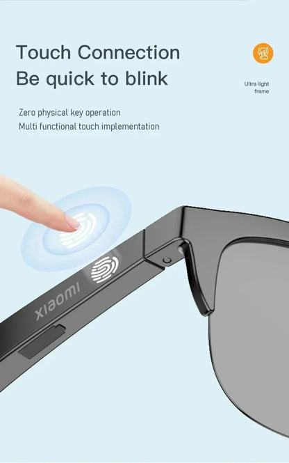 Original mijia Xiaomi Smart Sunglasses Glasses Bluetooth Call Outdoor Sports headset HIFI Blue Light Waterproof Anti-UV with mic