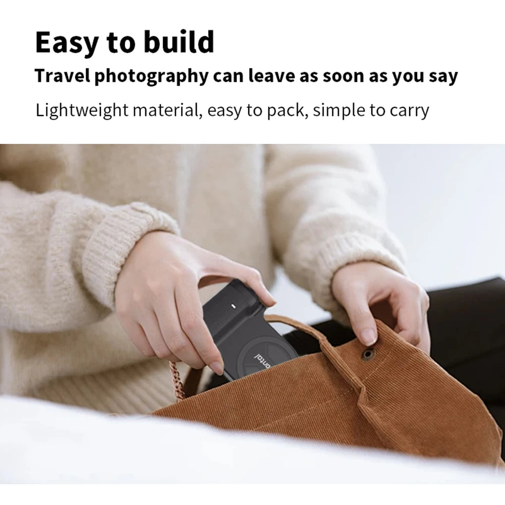 Magnetic Selfie Phone Tripod Mount with Bluetooth Detachable Remote – Anti-Shake Tripod Grip Holder & Camera Handle for iPhone & Android | TikTok Video & Vlogging Stabiliser