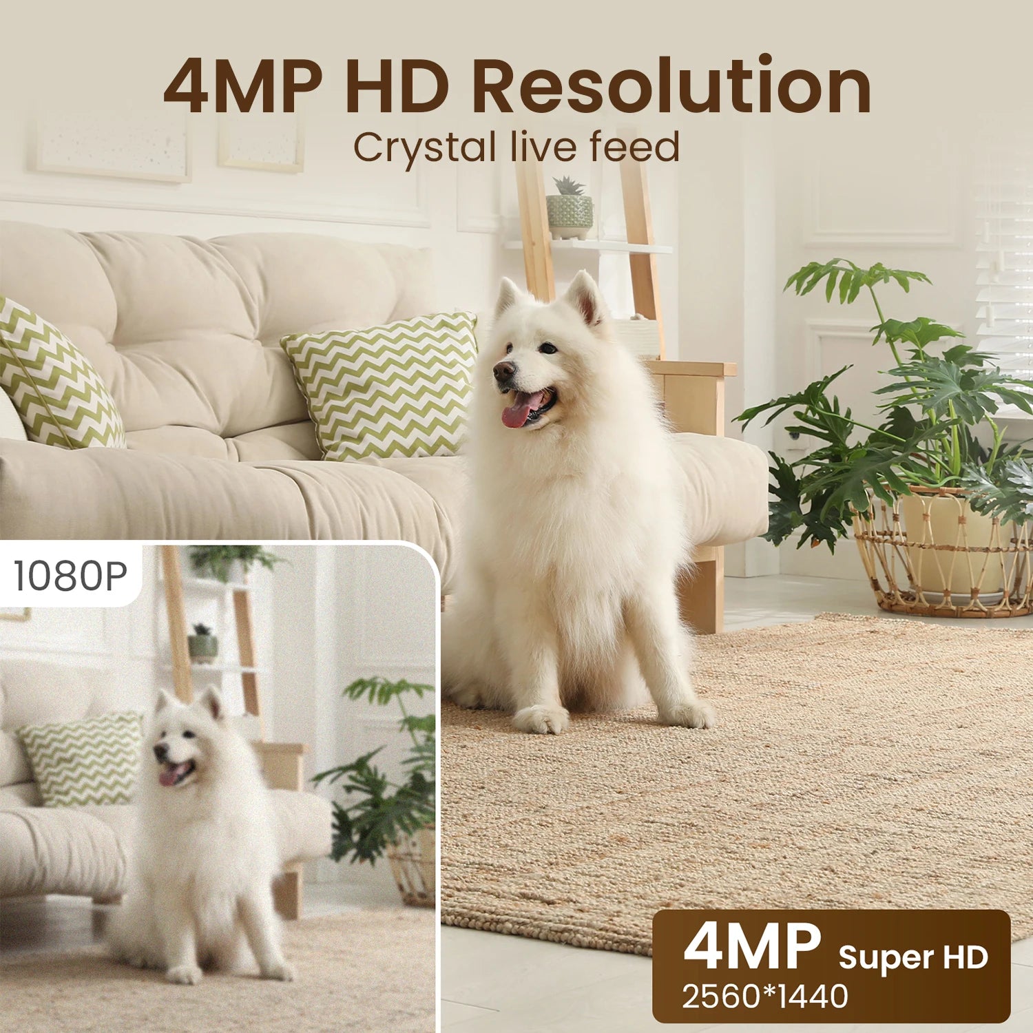 ZOSI C520M 4MP Indoor Smart Security Camera with 2.8’’ HD Screen Two-Way Video Calling 360° Pan Tilt AI Motion