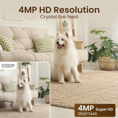 ZOSI C520M 4MP Indoor Smart Security Camera with 2.8’’ HD Screen Two-Way Video Calling 360° Pan Tilt AI Motion