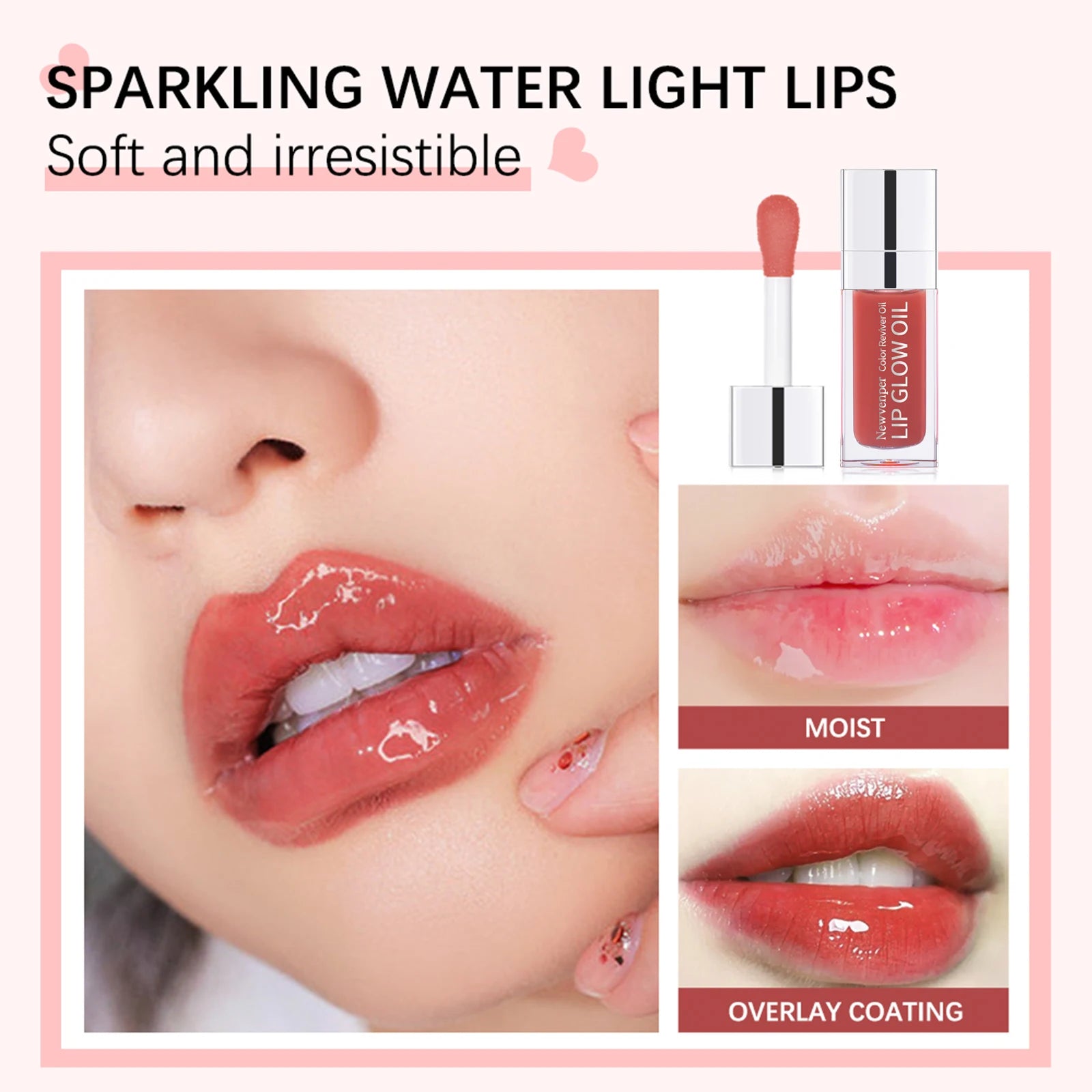 Hydrating Lip Glow Oil Long Lasting Plumping Lip Gloss Transparent Toot Lip Balm Moisturizing Lip Oil for Lip Care