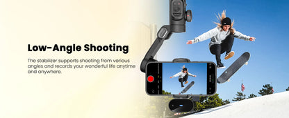AOCHUAN Smart XE AI Gimbal - Professional Smartphone Stabilizer with No-App AI Tracking & Gesture Control - Perfect for TikTok & YouTube
