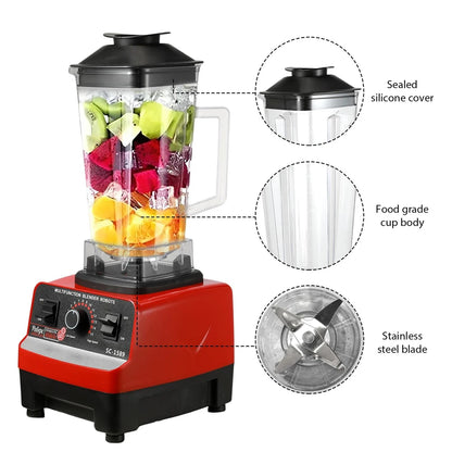2 IN 1 Electric Blender 2000W Professional Mixer Juicer Smoothie Maker Fruit Vegtable Table Blenders Baby Food Processor
