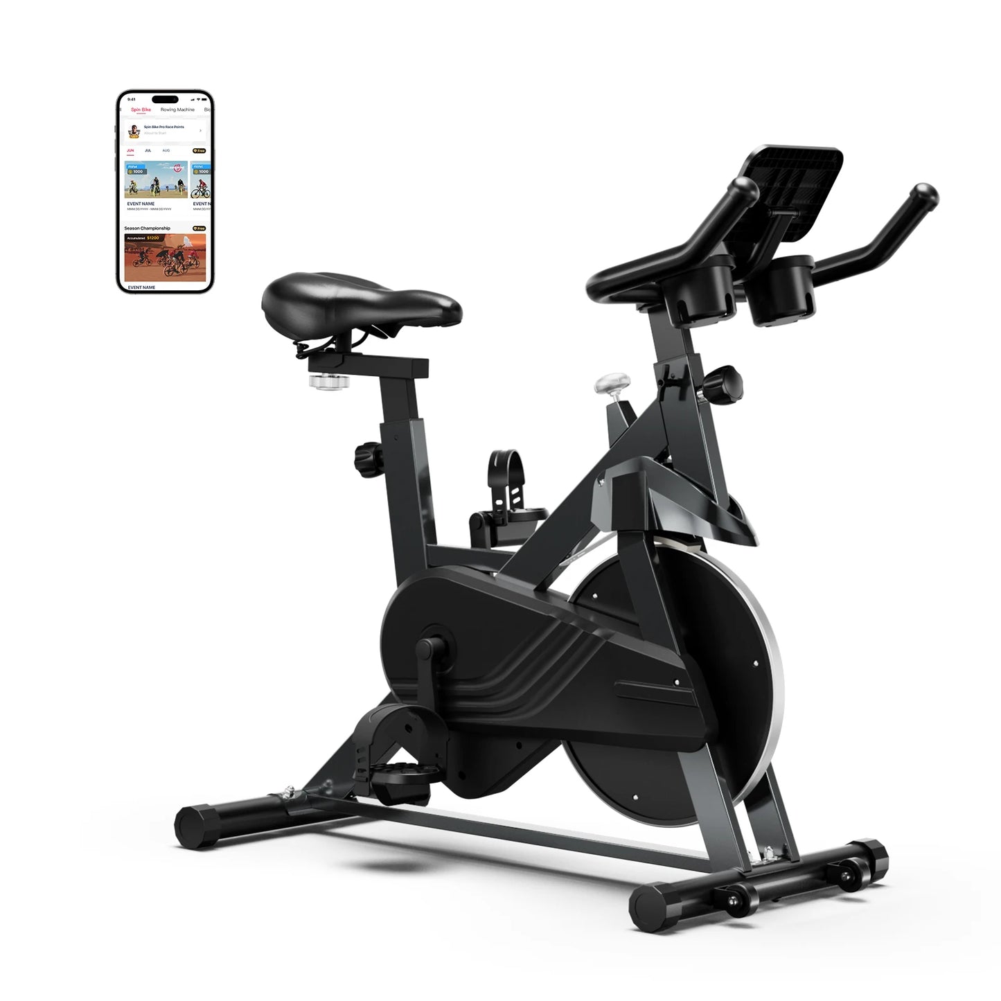 Exercise Bike Home Ergometer Exercise Bike with Adjustable Magnetic Resistance Indoor Bicycle LCD Display 100 kg Load Capacity