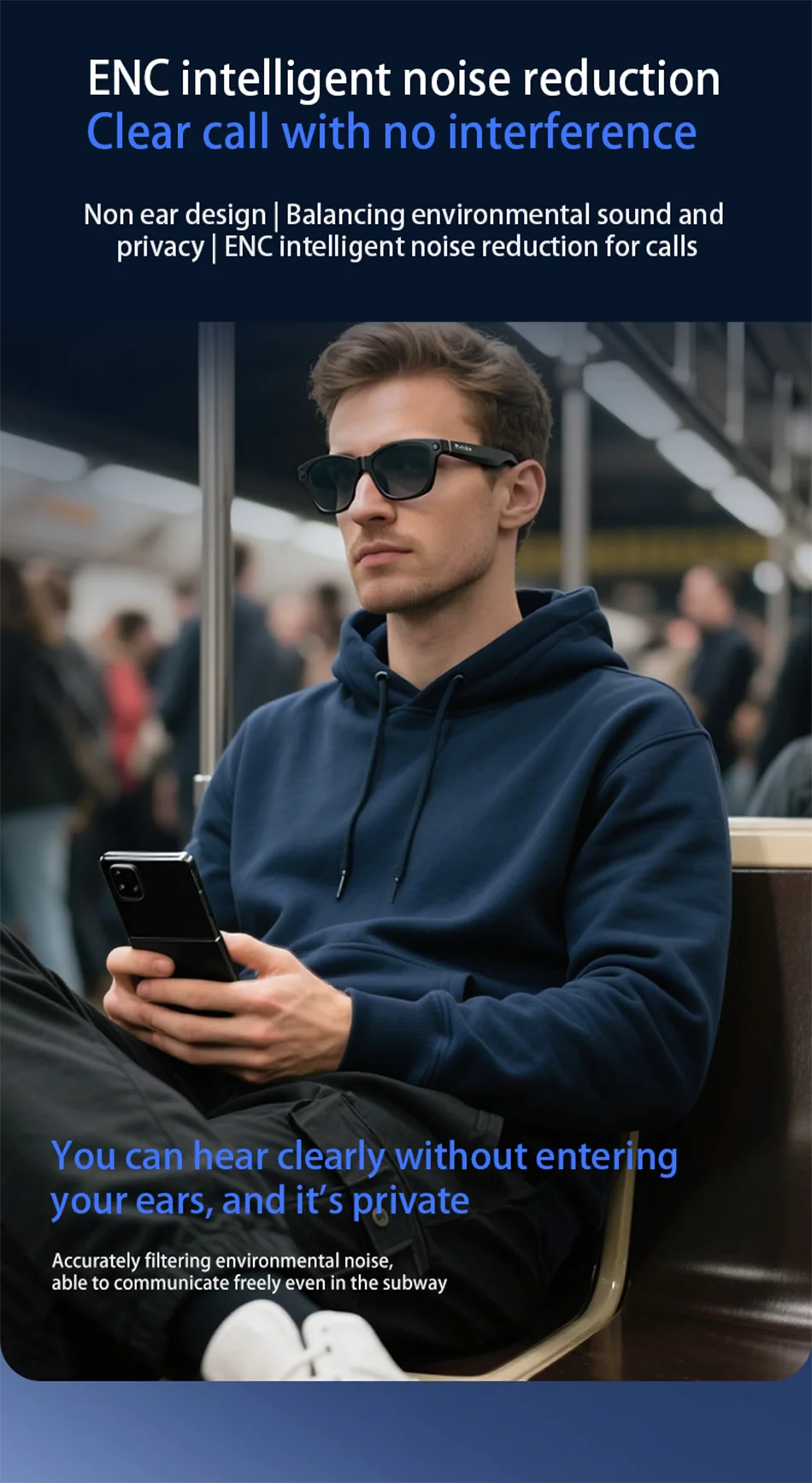 Blackview BV100 AI Smart Glasses | 8MP Camera, Bluetooth Calls, AI Translator & Voice Assistant — Sunglasses or Anti-Blue Light