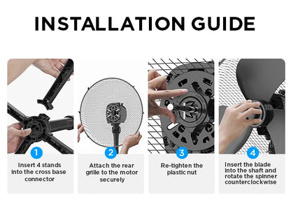Midea 40W Pedestal Fan by COMFEE – Quiet Oscillating Standing Fan with 3 Speed Settings, Adjustable Height & Powerful Airflow – Home & Office Cooling Solution