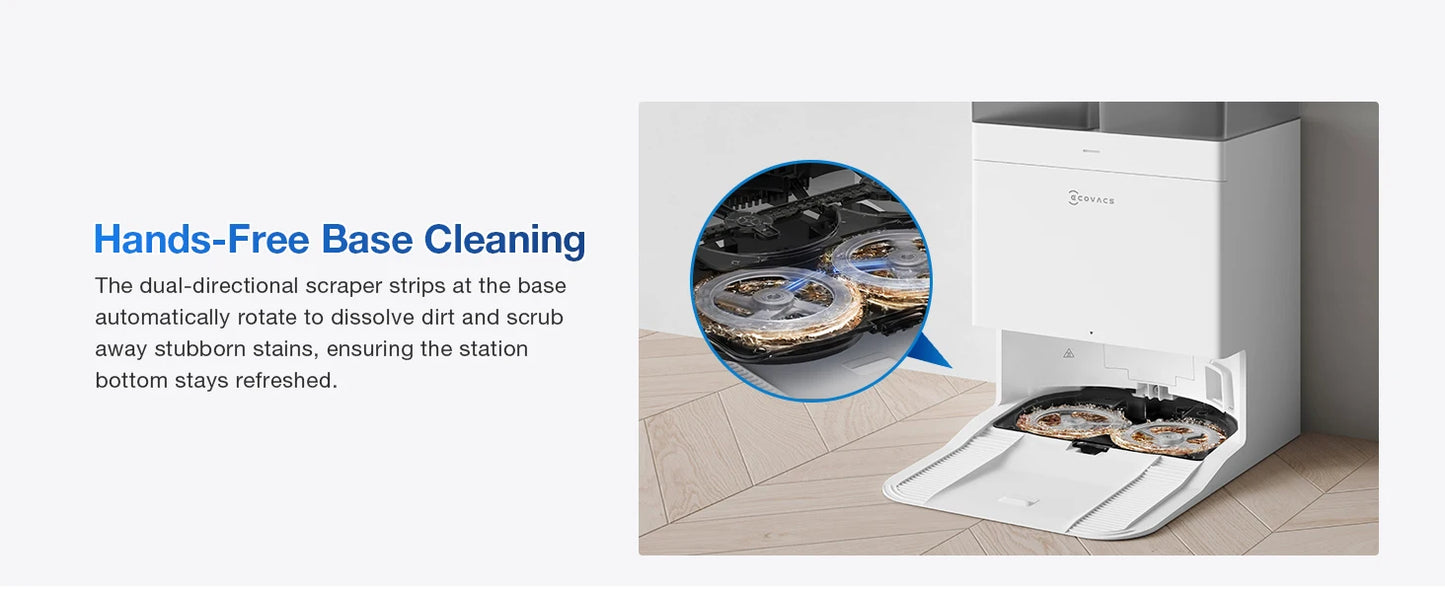 ECOVACS DEEBOT T50 PRO OMNI Robot Vacuum & Mop | 15,000Pa, TruEdge 2.0, ZeroTangle 2.0, OMNI Station — White