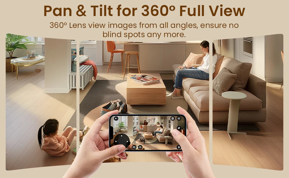 ZOSI C520M 4MP Indoor Smart Security Camera with 2.8’’ HD Screen Two-Way Video Calling 360° Pan Tilt AI Motion