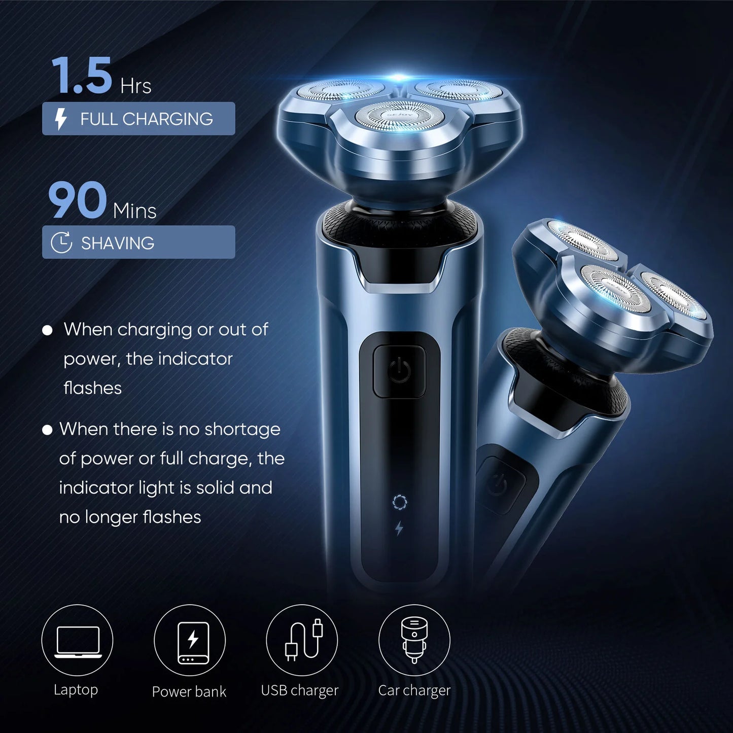 SEJOY 3 In 1 Multifunction Mens Electric Shaver Powerful Beard Nose Hair Trimmer Shaving Machine Electric Razor Waterproof