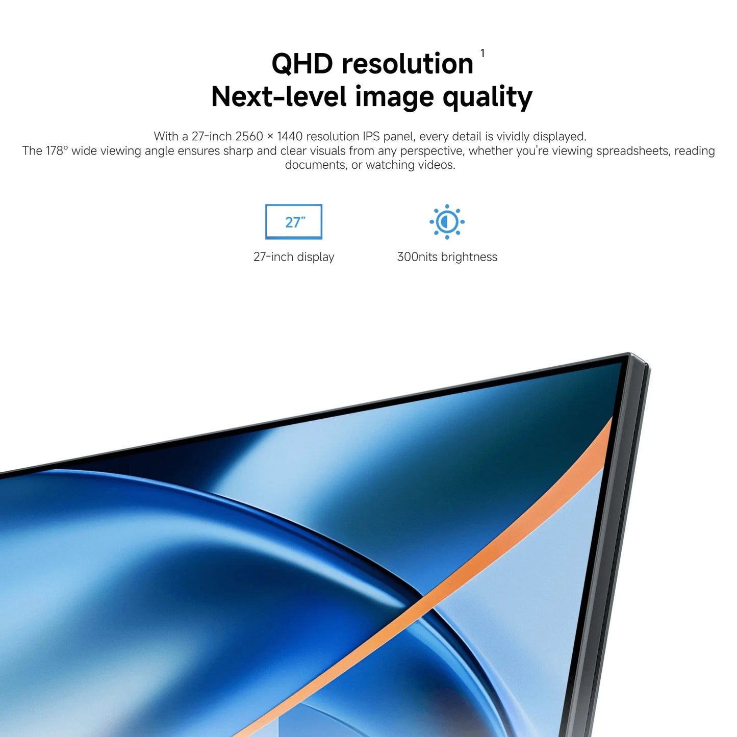 Xiaomi A27Qi 2026 27" 2K IPS Monitor | 2560×1440, 120Hz, 6ms, DC Dimming, 178° View — UK Plug