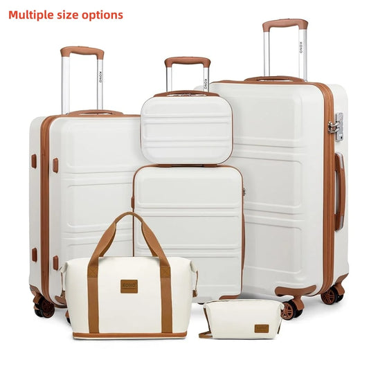 KONO Fashion Luggage Set – Lightweight ABS Hard Shell Suitcases with TSA Lock & 4 Spinner Wheels | 2/3/4/6 Piece Set | UK