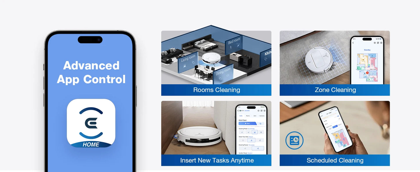ECOVACS DEEBOT T50 PRO OMNI Robot Vacuum & Mop | 15,000Pa, TruEdge 2.0, ZeroTangle 2.0, OMNI Station — White