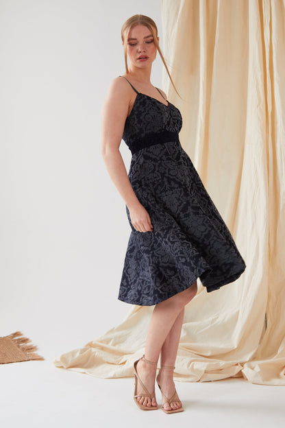 Jacquard Fit And Flare Dress