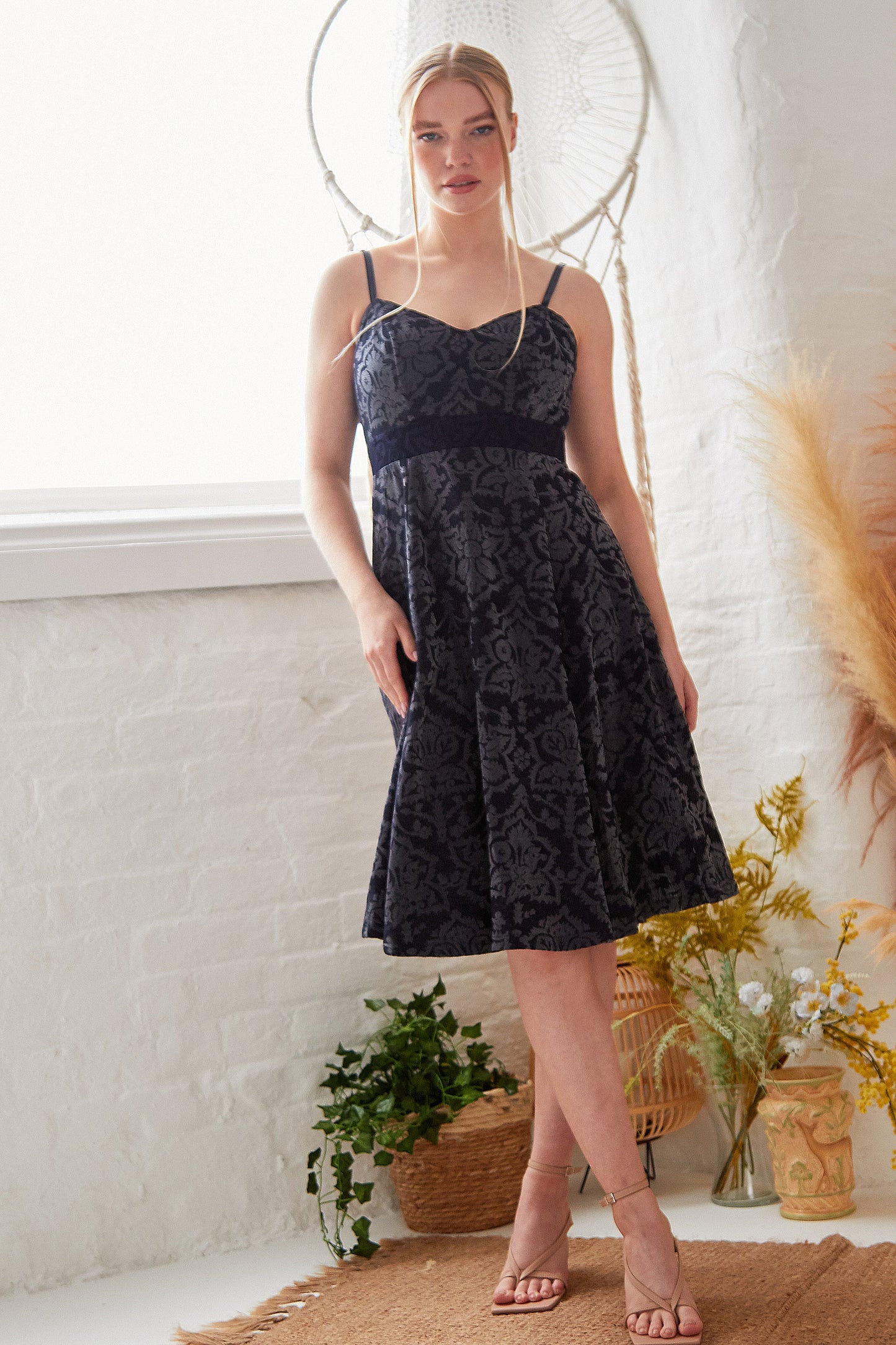 Jacquard Fit And Flare Dress