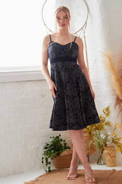 Jacquard Fit And Flare Dress