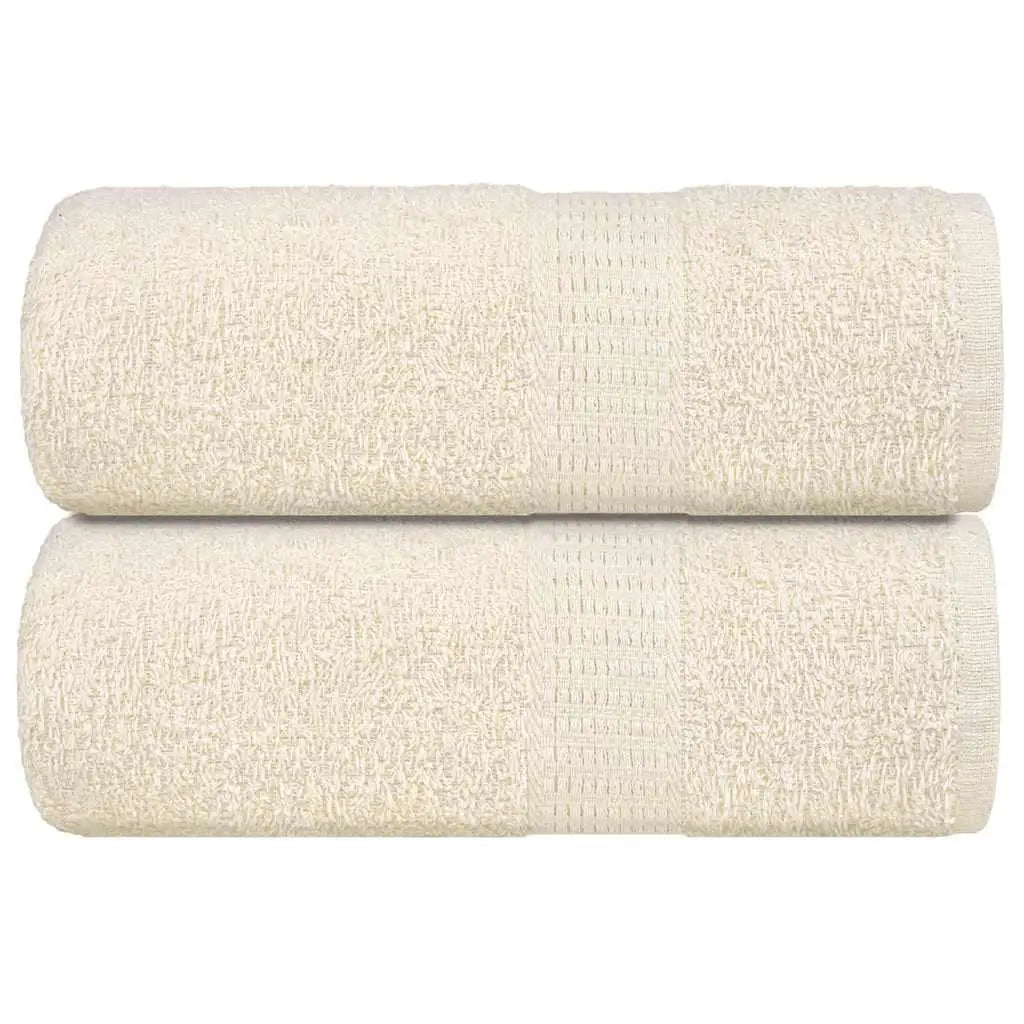 Set of 2 Cream Guest Towels – 30x50 cm 360 GSM – 100% Pure Cotton – Soft & Absorbent - UNITED KINGDOM