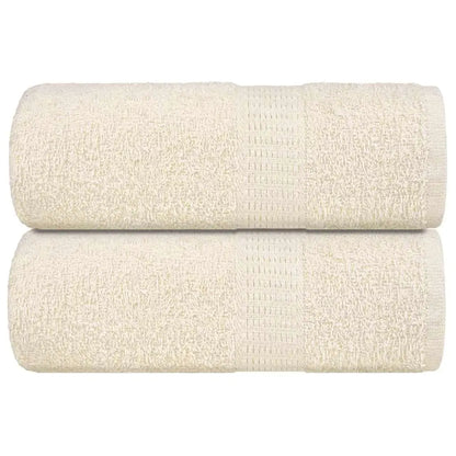 Set of 2 Cream Guest Towels – 30x50 cm 360 GSM – 100% Pure Cotton – Soft & Absorbent - UNITED KINGDOM