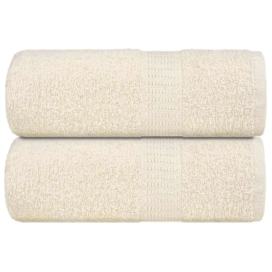 Set of 2 Cream Guest Towels – 30x50 cm 360 GSM – 100% Pure Cotton – Soft & Absorbent - UNITED KINGDOM