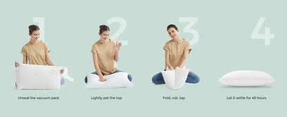SONGMICS Bed Pillows 74 x 48 cm – 800g Filling – Soft Brushed Polyester – Machine Washable at 60°C – Includes Storage