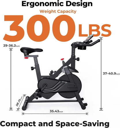 Exercise Bike Home Ergometer Exercise Bike with Adjustable Magnetic Resistance Indoor Bicycle LCD Display 100 kg Load Capacity