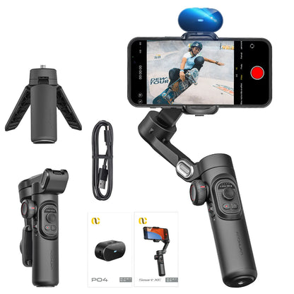 AOCHUAN Smart XE AI Gimbal - Professional Smartphone Stabilizer with No-App AI Tracking & Gesture Control - Perfect for TikTok & YouTube