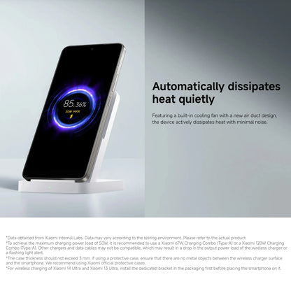 Xiaomi 50W Wireless Charging Stand Pro | Fast Wireless Charge, USB-C Input, Charging Indicator — White