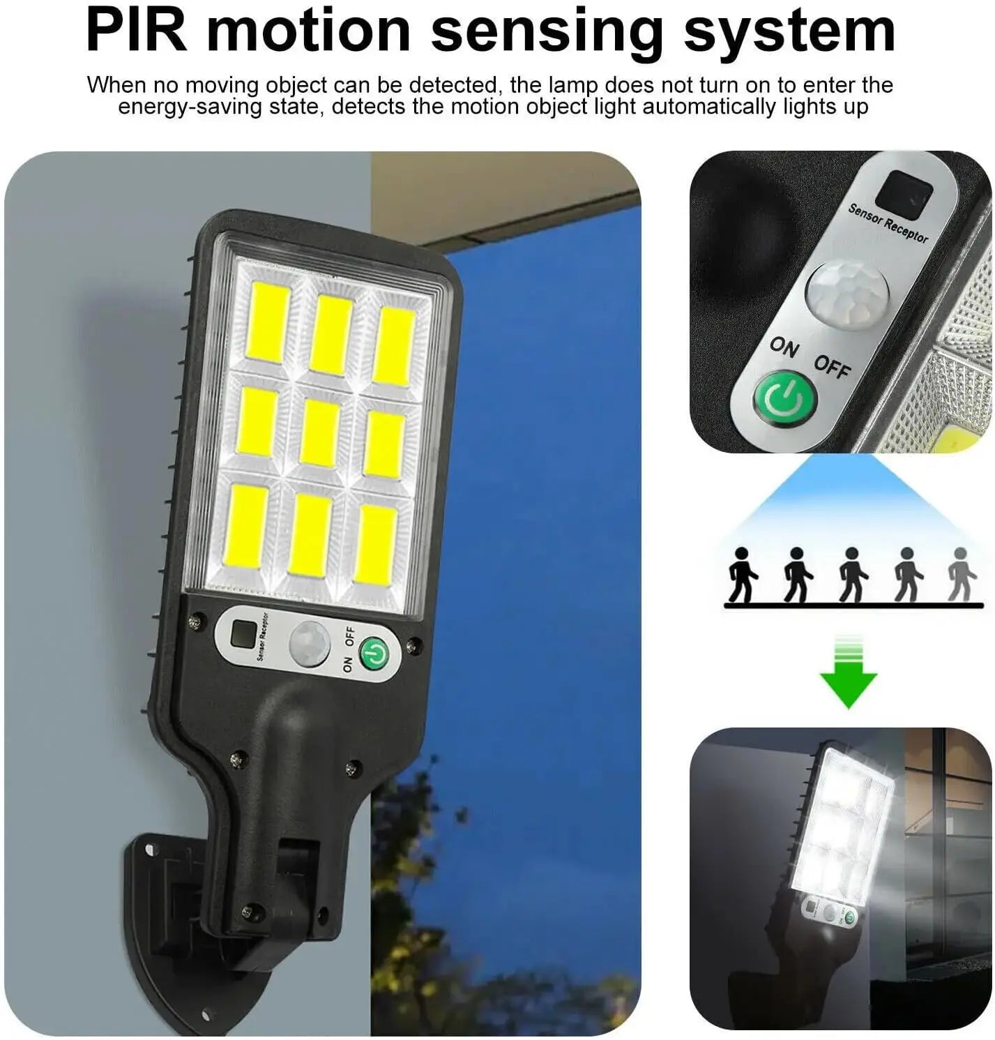 Solar Lights Outdoor, 6000 Lumens 4pack 108COB LED Solar Powered Motion Sensor Wall Lamp - IP65 Waterproof with Remote Control, Durable Security Light for Outside Wall, Garden, Yard, Porch (4Pack)