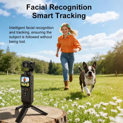 4K Pocket Gimbal Vlogging Camera | 330° Auto-Tracking, 18x Zoom, WiFi, 2400mAh, 30m Waterproof — Black or White