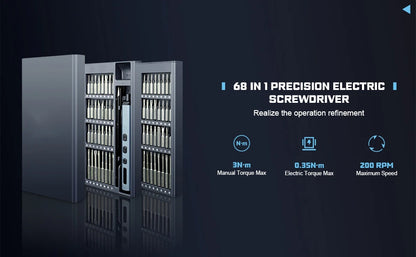 Precision Electric Screwdriver Set 68 in 1 Cordless 64 S2 Precision Drill Bits 5 Torque Settings LED Hand Repair Tool
