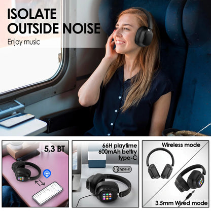 Siindoo JH-ANC930Plus Hybrid Wireless Headphone Active Noise Cancelling Headphones With Multi Magnetic Touch Control