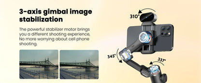 AOCHUAN Smart XE AI Gimbal - Professional Smartphone Stabilizer with No-App AI Tracking & Gesture Control - Perfect for TikTok & YouTube