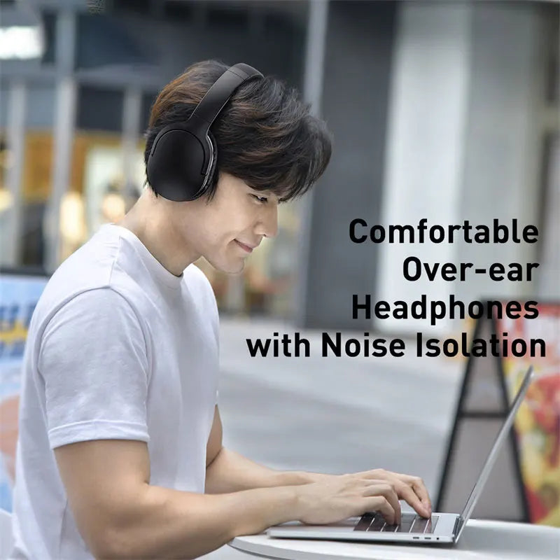 Baseus D02 Pro Wireless Bluetooth Headphones HIFI Stereo Earphones Foldable Sport Headset with Audio Cable foriPhone