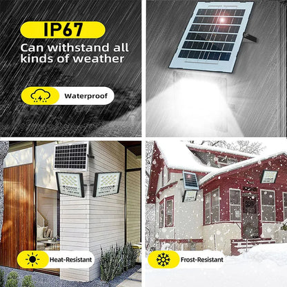 144LED Solar Light High bright 2 Head Flood Light Waterproof IP67 Outdoor Garden Wall Light With Aluminum Solar Panel For Garden