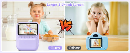 DIAMOOKY Kids Digital Camera - 32MP Instant Print Camera with 3.0 LCD Screen & Creative Kit - Perfect Gift for Ages 6-12