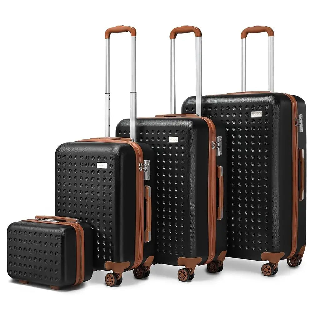 Kono Lightweight Cabin Suitcase ABS Hard Shell with 4 Spinner Wheels TSA Lock Compact Hand Luggage Travel Case