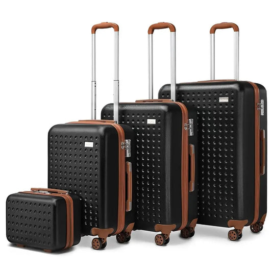 Kono Lightweight Cabin Suitcase ABS Hard Shell with 4 Spinner Wheels TSA Lock Compact Hand Luggage Travel Case