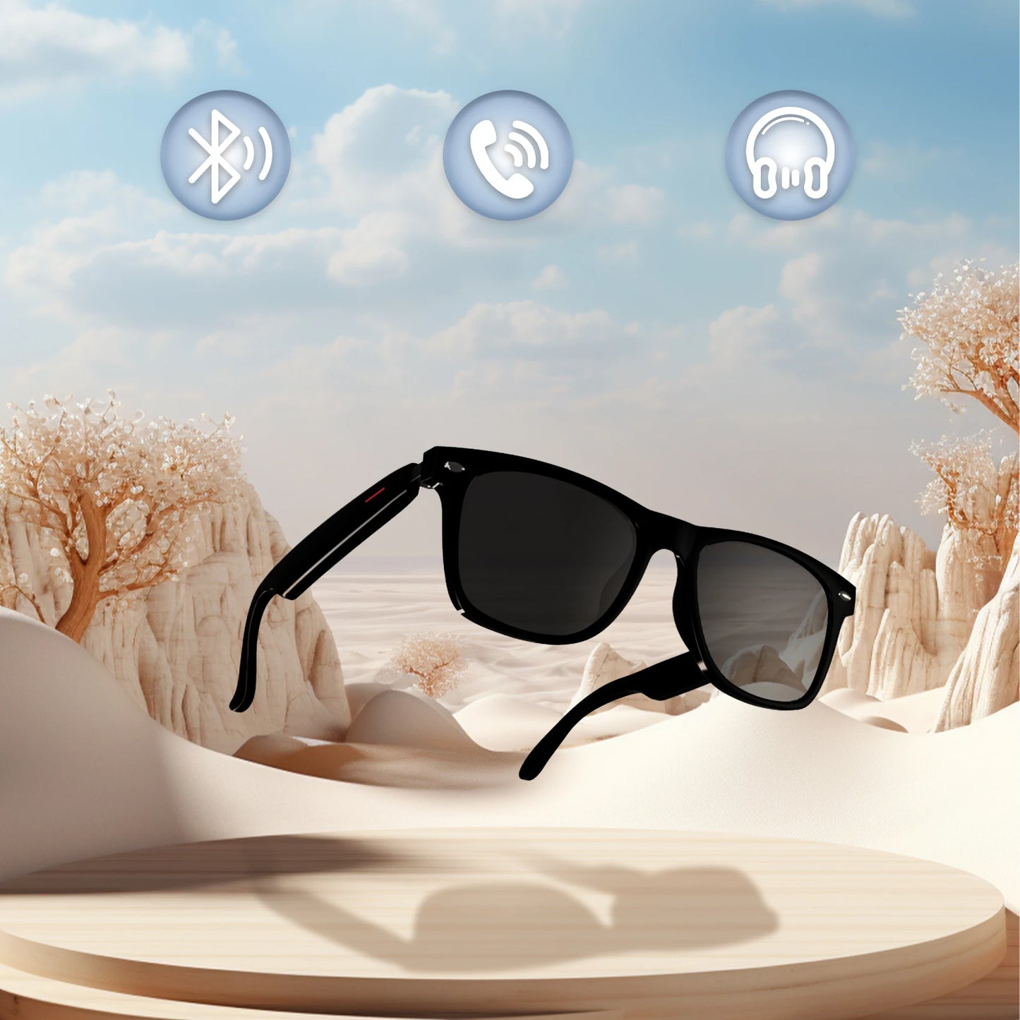 Blackview Bluetooth Smart Glasses - IPX4 Waterproof Audio Sunglasses with Built-in Speakers & Mic for UK Tech Enthusiasts