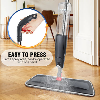 Spray Mop,Microfiber Spray Mop for Floor Cleaning Wet Dry, 360 Degree Spin Dust Home Kitchen Hardwood Floor Flat Mops with 700ML
