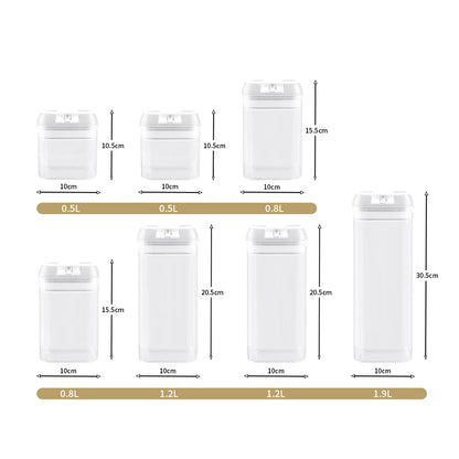 【Lifeideas】7Pcs Airtight Food Storage Containers with Clasp Lids Plastic Clear Jars with Easy Lock Lid Kitchen Pantry Organize