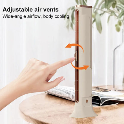 Space-Saving Air Condition Fan | Adjustable Vents Bladeless Tower Fan for Bedroom Home Office and Room | USB Powered