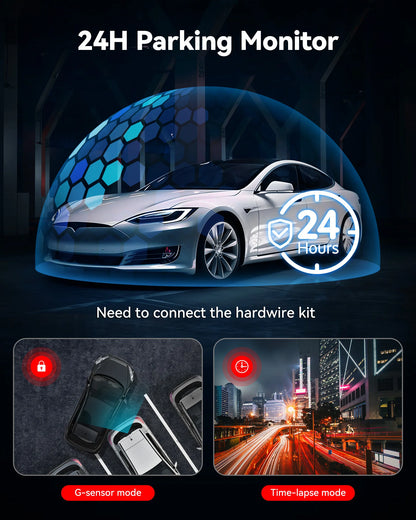 REDTIGER F7NP-EX 4K+1080P Dash Cam Built-in 5.8GHz Wifi And GPS Dash Camera Night Vision Recorder APP Control 24H Parking Monito