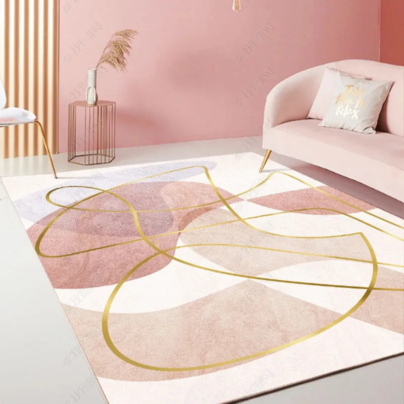 Nordic Geometric Abstract Area Rug – Modern Washable Living Room & Bedroom Carpet / Entrance Mat