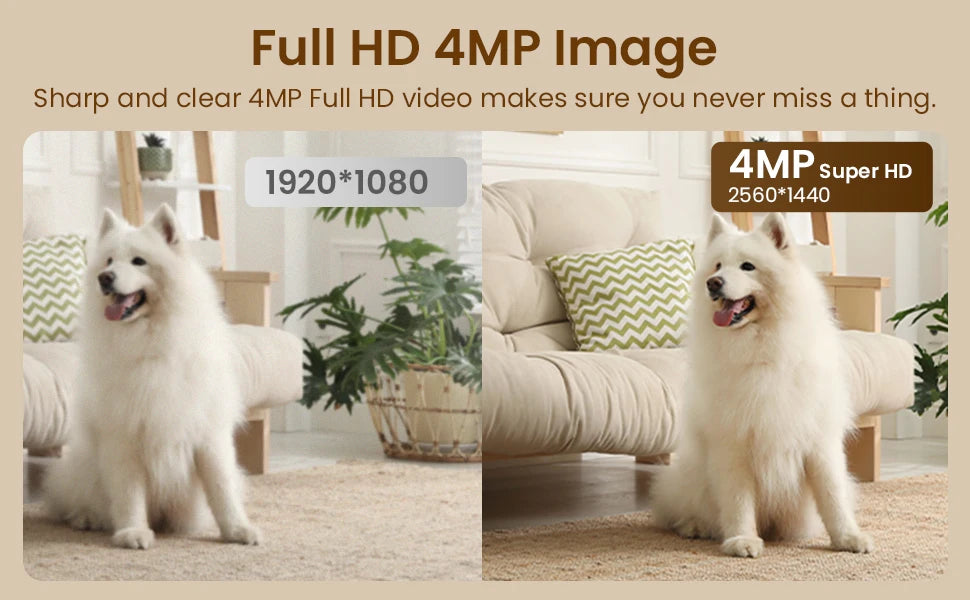 ZOSI C520M 4MP Indoor Smart Security Camera with 2.8’’ HD Screen Two-Way Video Calling 360° Pan Tilt AI Motion