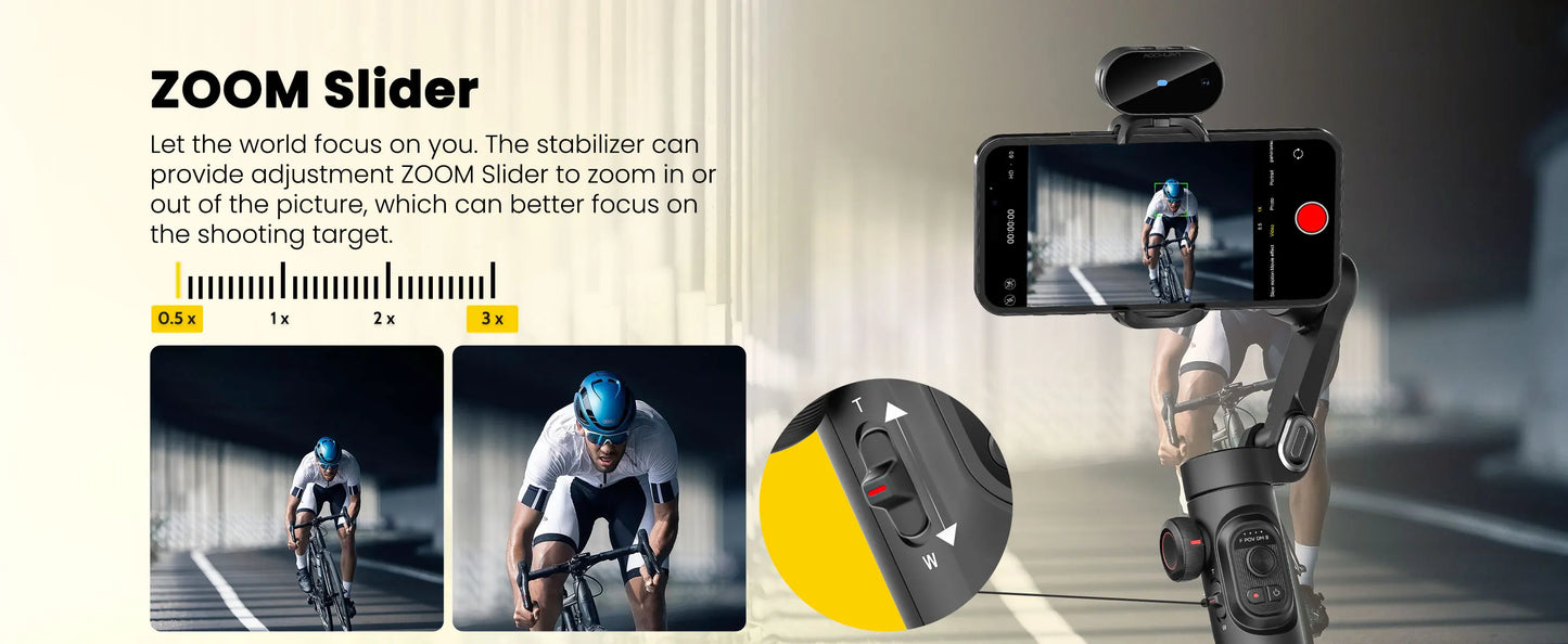 AOCHUAN Smart XE AI Gimbal - Professional Smartphone Stabilizer with No-App AI Tracking & Gesture Control - Perfect for TikTok & YouTube