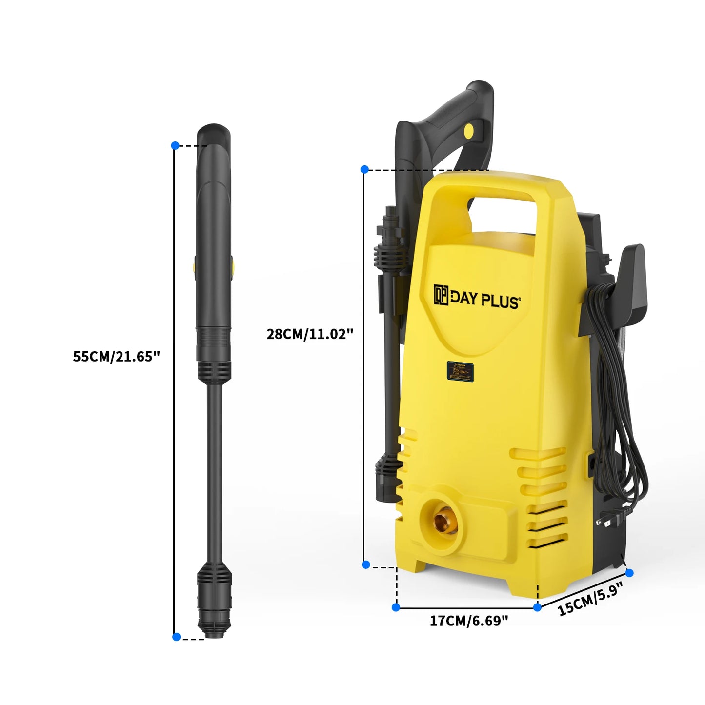 1800W Portable Electric Pressure Washer – 5000PSI Jet Cleaner with Adjustable 3-in-1 Nozzle for Car Patio Driveway