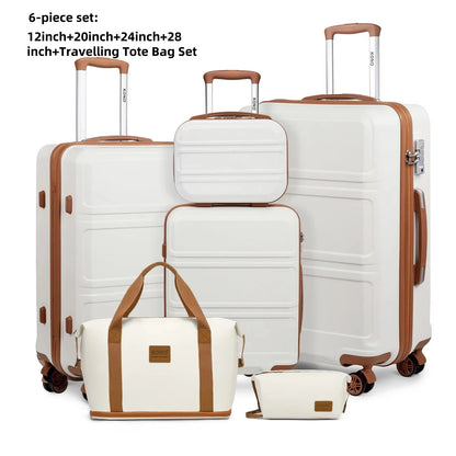 KONO Fashion Luggage Set – Lightweight ABS Hard Shell Suitcases with TSA Lock & 4 Spinner Wheels | 2/3/4/6 Piece Set | UK