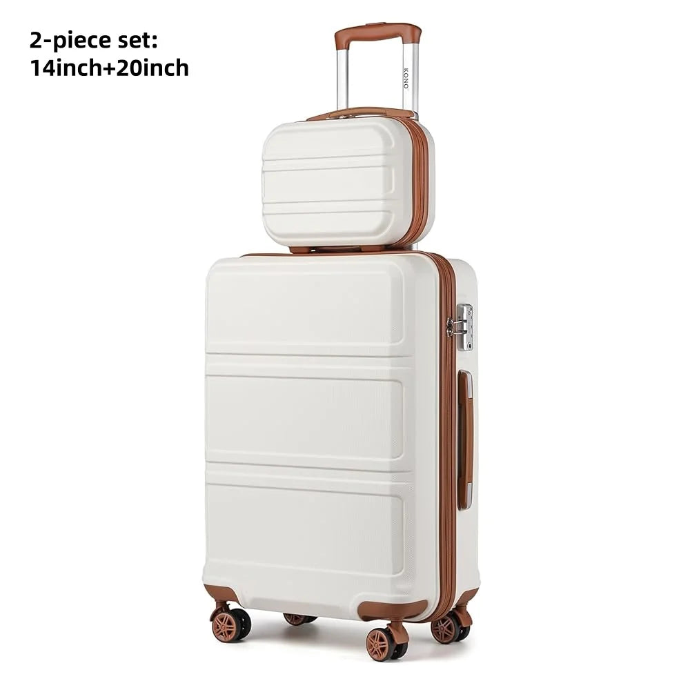 KONO Fashion Luggage Set – Lightweight ABS Hard Shell Suitcases with TSA Lock & 4 Spinner Wheels | 2/3/4/6 Piece Set | UK