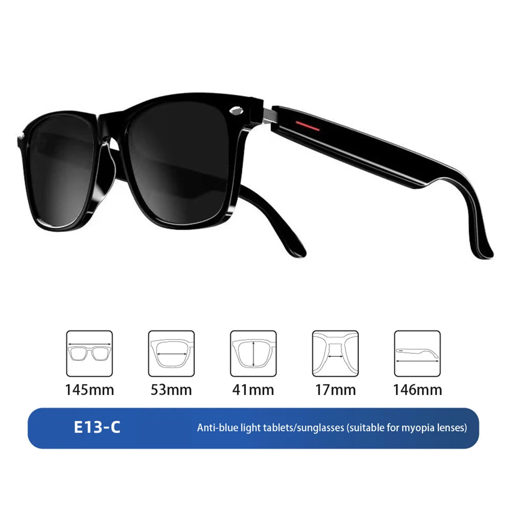 Outdoor Smart Bluetooth Glasses with Open‑Ear Speakers & Mic – AI Voice Assistant, Touch Control Sports Sunglasses | UK