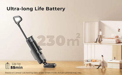Laresar M3 Cordless Wet Dry Vacuum Cleaner Mop Edge Cleaning 55min Auto Suction Floor Washer Self-Cleaning Smart Home